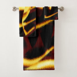 ねじれたストリークが燃えた黄色はビロードに見える バスタオルセット