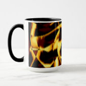 ねじれたストリークが燃えた黄色はビロードに見える マグカップ (左)