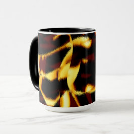 ねじれたストリークが燃えた黄色はビロードに見える マグカップ