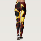 ねじれたストリークが燃えた黄色はビロードに見える レギンス (裏面)