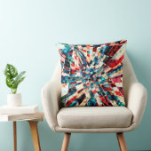 ねじれたタイルと砂質効果に派手な赤い青 クッション (椅子)