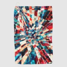 ねじれたタイルと砂質効果に派手な赤い青