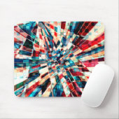 ねじれたタイルと砂質効果に派手な赤い青 マウスパッド (マウス)