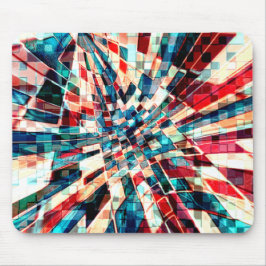 ねじれたタイルと砂質効果に派手な赤い青 マウスパッド