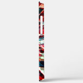 ねじれたタイルと砂質効果に派手な赤い青 Case-Mate iPhoneケース (裏面 / 左)