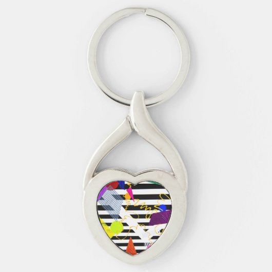 ねじれたハートキーチェーン キーホルダー (正面)