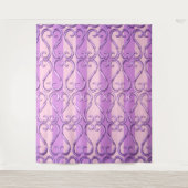 ねじれたハートピンクと紫の写真の背景 タペストリー (正面)