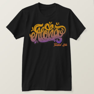 ねじれたヒロ数々のアロハ色 Tシャツ