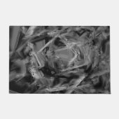 ねじれた四角形、灰色と黒の「筆致」 ドアマット (正面)