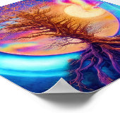 ねじれた木と月 ポスター (角)