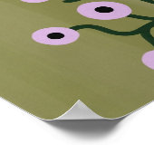 ねじれた枝フラワーウォールアート ポスター (角)