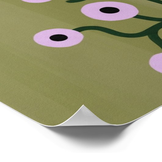 ねじれた枝フラワーウォールアート ポスター (角)