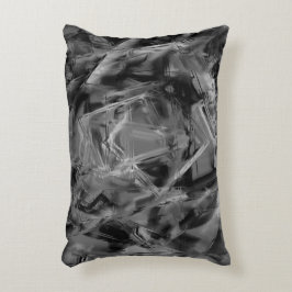 ねじれた正方形、グレーと黒の「ブラシストローク」 アクセントクッション