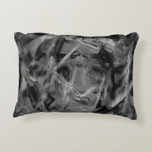 ねじれた正方形、グレーと黒の「ブラシストローク」 アクセントクッション (裏面)