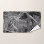 ねじれた正方形、グレーと黒の「ブラシストローク」 バスタオルセット (ハンドタオル)