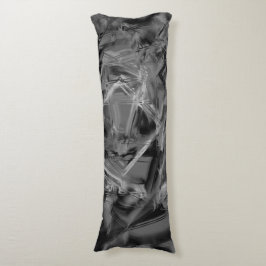 ねじれた正方形、グレーと黒の「ブラシストローク」 ボディピロー