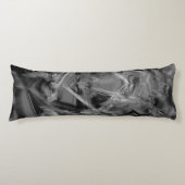 ねじれた正方形、グレーと黒の「ブラシストローク」 ボディピロー (正面)