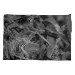 ねじれた正方形、グレーと黒の「ブラシストローク」 枕カバー