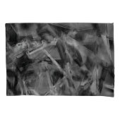 ねじれた正方形、グレーと黒の「ブラシストローク」 枕カバー (正面左)