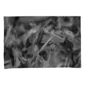 ねじれた正方形、グレーと黒の「ブラシストローク」 枕カバー (正面右)