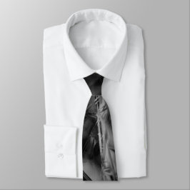 ねじれた正方形、黒と灰色の「ブラシストローク」 ネクタイ