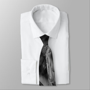 ねじれた正方形、黒と灰色の「ブラシストローク」 ネクタイ