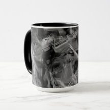 ねじれた正方形、黒と灰色の「ブラシストローク」