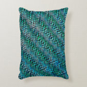 ねじれた波状のザックメッシュ、緑がかったシアン アクセントクッション (正面(垂直))