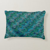 ねじれた波状のザックメッシュ、緑がかったシアン アクセントクッション (裏面)