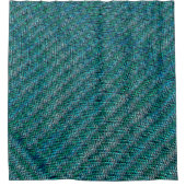 ねじれた波状のザックメッシュ、緑がかったシアン シャワーカーテン (正面)