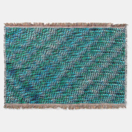 ねじれた波状のザックメッシュ、緑がかったシアン スローブランケット