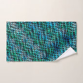 ねじれた波状のザックメッシュ、緑がかったシアン バスタオルセット (ハンドタオル)