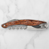 ねじれた波状の珊瑚礁の網目、オレンジ色と赤 ソムリエナイフ (裏面)