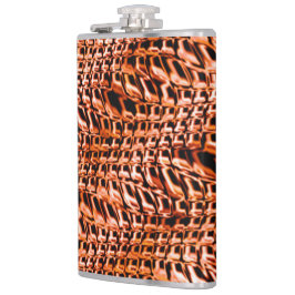 ねじれた波状の珊瑚礁の網目、オレンジ色と赤 フラスク