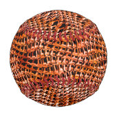 ねじれた波状の珊瑚礁の網目、オレンジ色と赤 野球ボール (裏面)