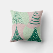 ねじれた緑のピンクの木のクリスマス クッション (裏面)
