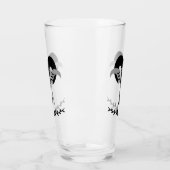 ねじれた角を持つブラックラムのシルエットモノグラム タンブラーグラス (左)
