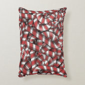 ねじれた赤ストライプの抽象芸術キャンディカン アクセントクッション (正面(垂直))