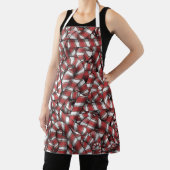 ねじれた赤ストライプの抽象芸術キャンディカン エプロン (インサイチュ)