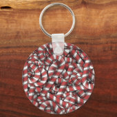 ねじれた赤ストライプの抽象芸術キャンディカン キーホルダー (裏面)