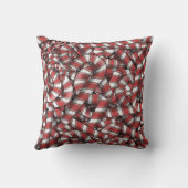 ねじれた赤ストライプの抽象芸術キャンディカン クッション (裏面)