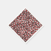 ねじれた赤ストライプの抽象芸術キャンディカン スタンダードカクテルナプキン (角)