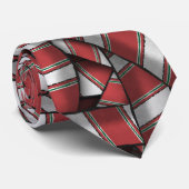 ねじれた赤ストライプの抽象芸術キャンディカン ネクタイ (ロール)