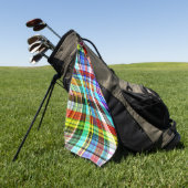 ねじれた透明な色のストライプ色の交差 ゴルフタオル (グリーン)