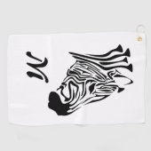 ねじれた黒いのゼブラストライプー ゴルフタオル (横)
