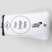 ねじれた黒いのゼブラストライプー ゴルフヘッドカバー (正面)