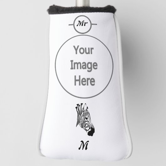 ねじれた黒いのゼブラストライプー ゴルフヘッドカバー (回転90)