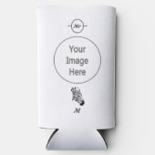 ねじれた黒いのゼブラストライプー スリム缶クーラー (正面)