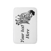 ねじれた黒いのゼブラストライプー バスマット (正面縦)