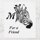 ねじれた黒いのゼブラストライプー ワインラベル (シングルラベル)